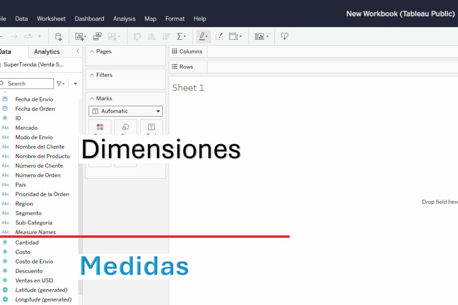 Dimensiones y Medidas en Tableau Guia definitiva